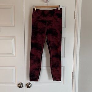 Athleta Burgundy Tie-Dye Leggings size S